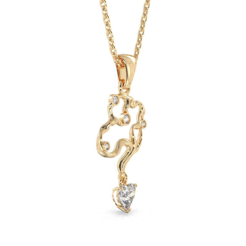 Elegant Branch Yellow Gold Pendant