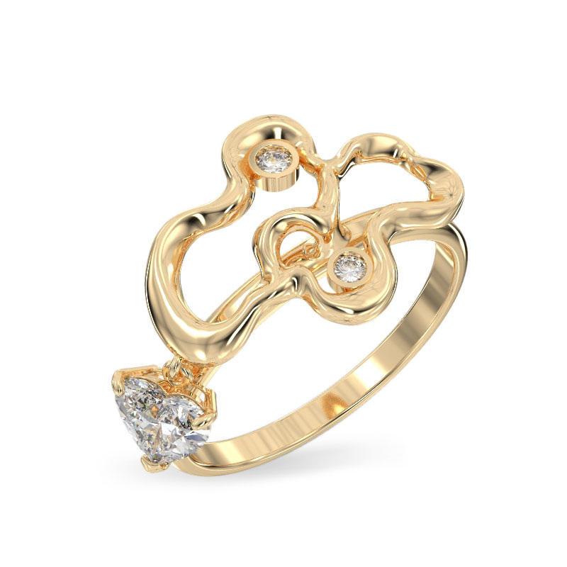 Elegant Branch Yellow Gold Ring