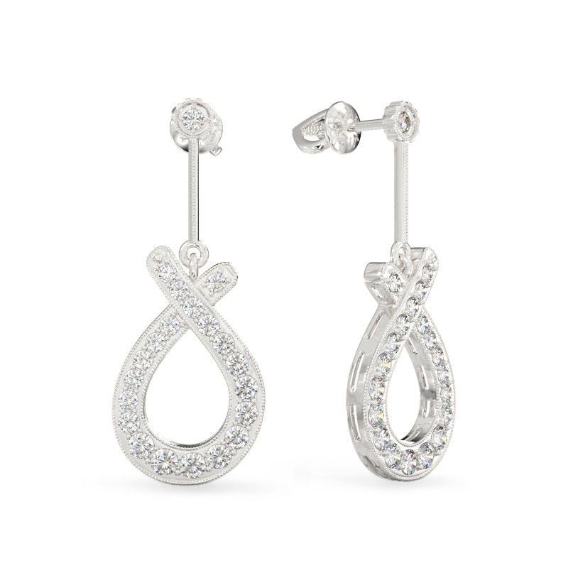 Elegant Loop Earrings From White Gold