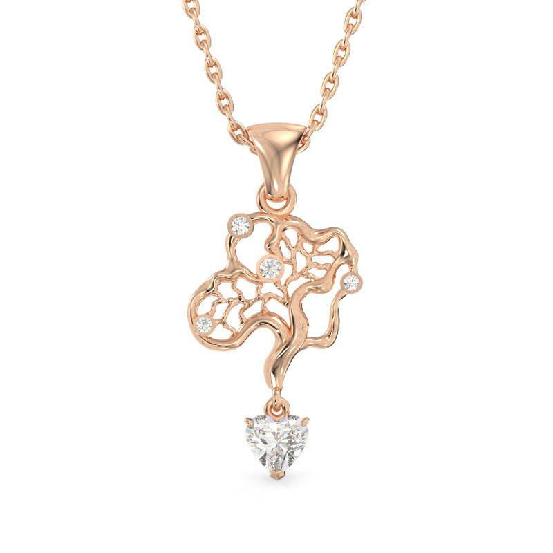 Elegant Tree Rose Gold Pendant