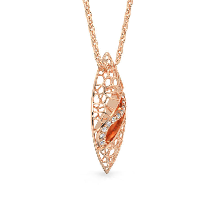 Ficus Leaf Rose Gold Pendant2