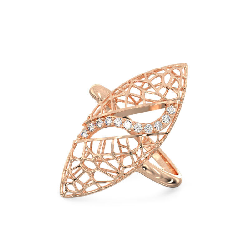 Ficus Leaf Rose Gold Ring2