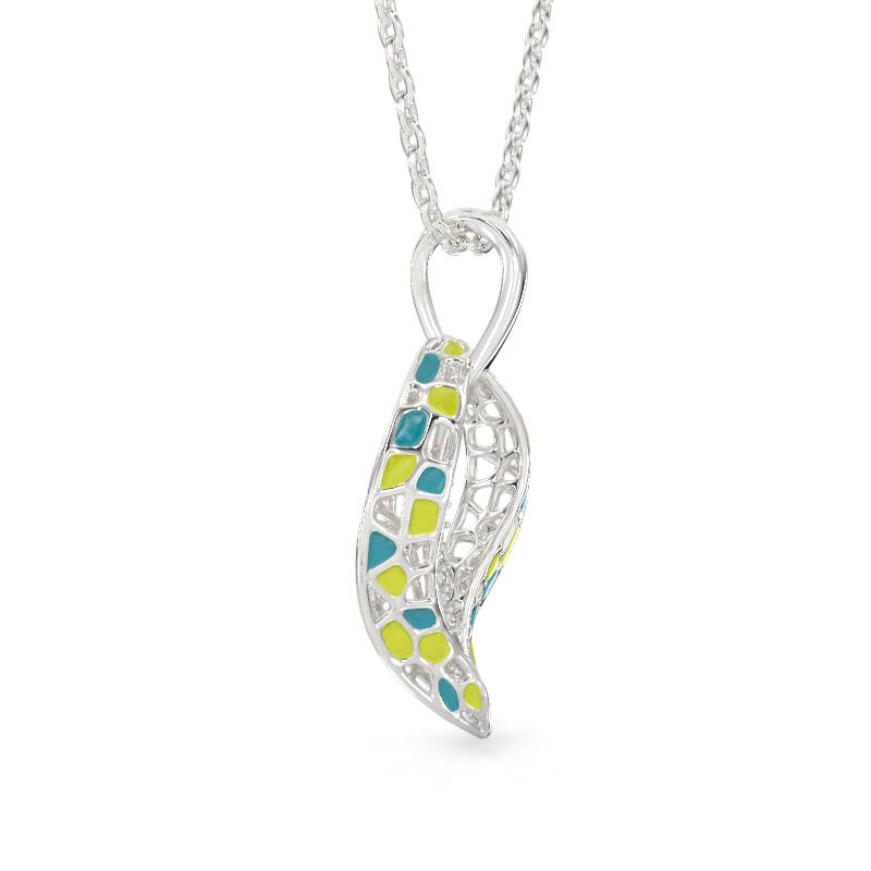 Jasmine leaf silver pendant 2