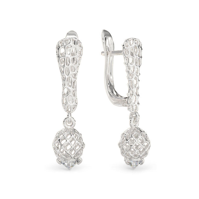 Little Balls White Gold Earrings