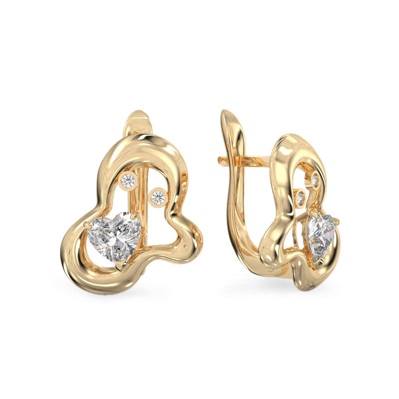 Little Cloud Yellow Gold Earrings