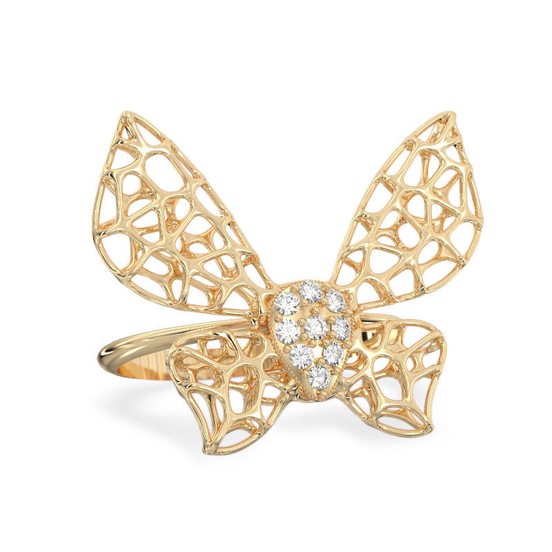 Moth Yellow Gold Ring2