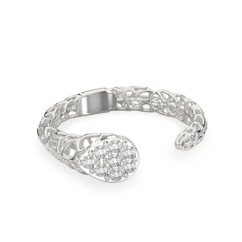 Neat Coral Ring From White Gold 2