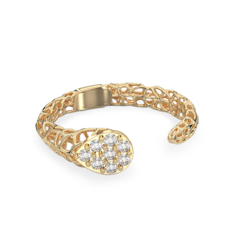 Neat Coral Ring From Yellow Gold 2