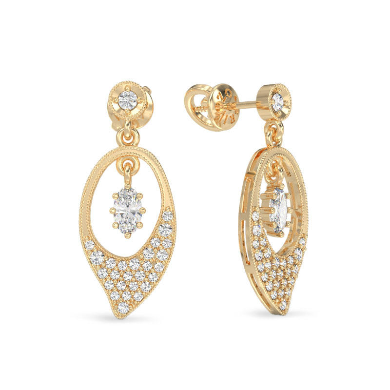 Orchid Petal Earrings From Yellow Gold