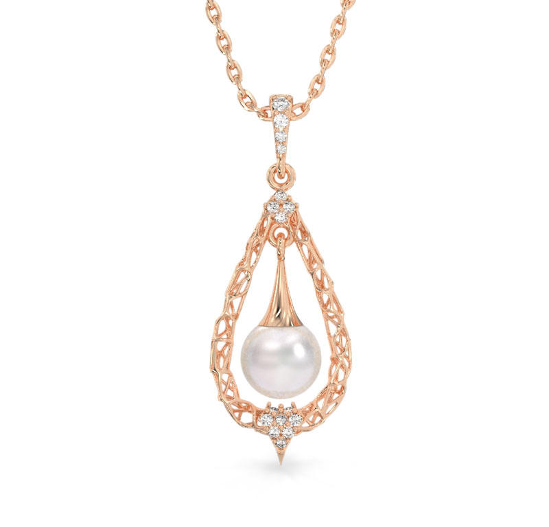 Pearl Drop Rose Gold Pendant