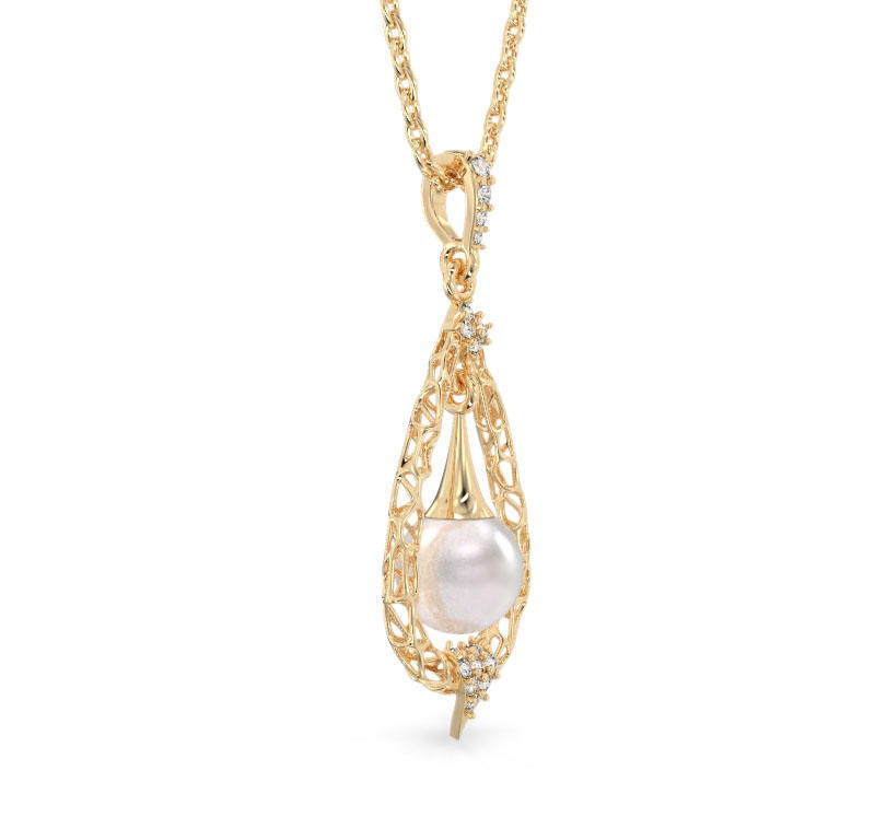 Pearl Drop Yellow Gold Pendant2