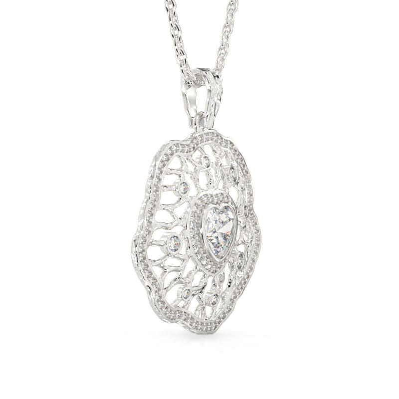 Petunia White Gold Pendant2