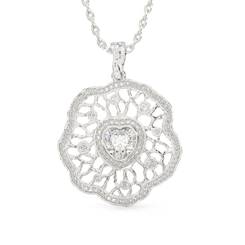 Petunia White Gold Pendant
