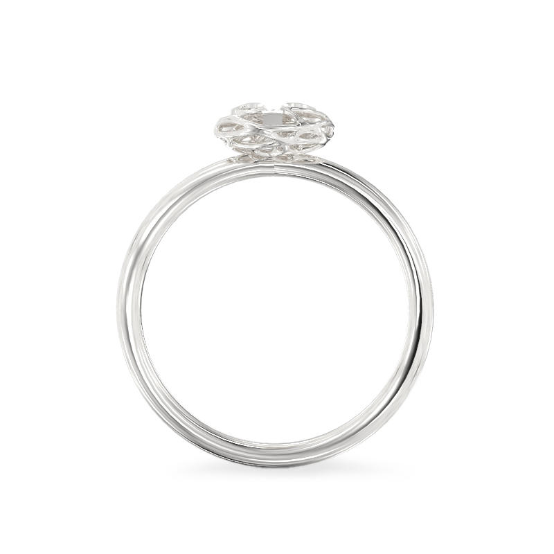 Rhombus Form White Gold Ring3