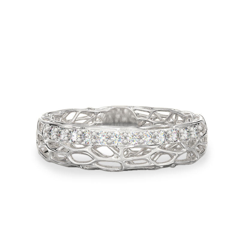 Rigorous Coral Ring From White Gold2