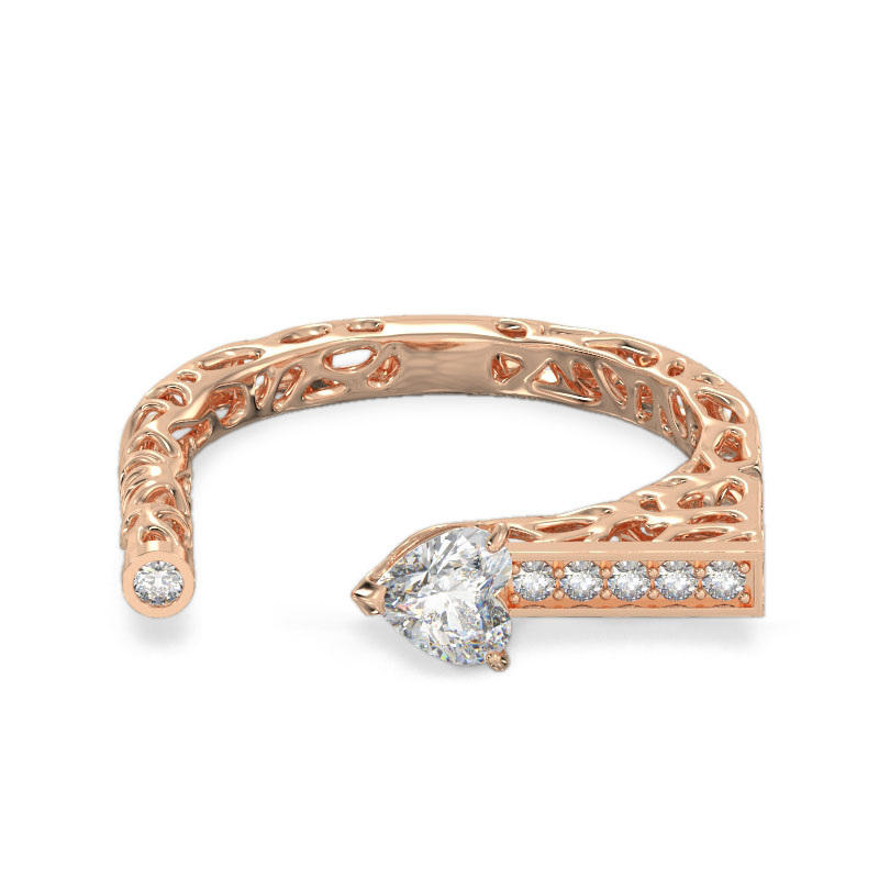 Rose Gold Ring With Heart Stone2