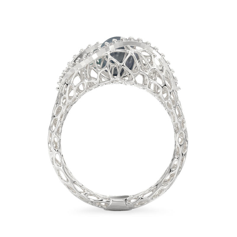 Seashell With Pearl White Gold Ring 3