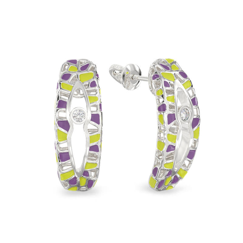 Silver Earrings With Cut out