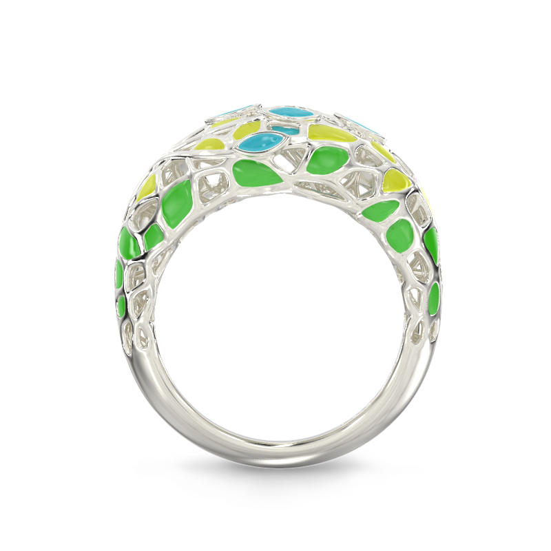 Silver Ring With Blue Branch 3