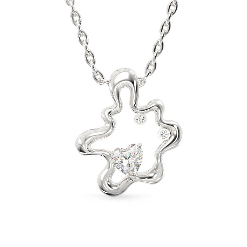 Small Cloud White Gold Pendant
