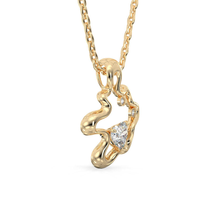 Small Cloud Yellow Gold Pendant