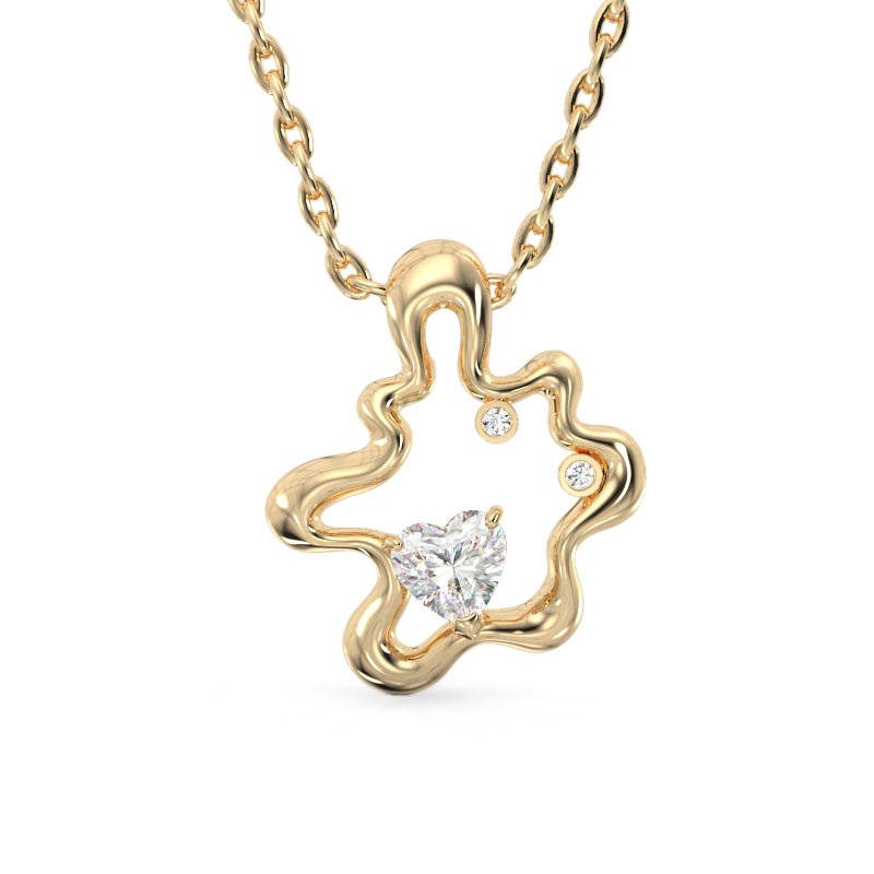 Small Cloud Yellow Gold Pendant1