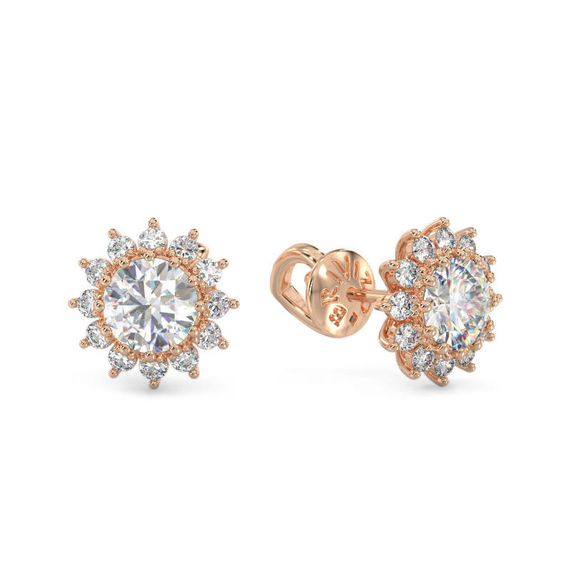 Small Snowflakes Earrings From Rose Gold