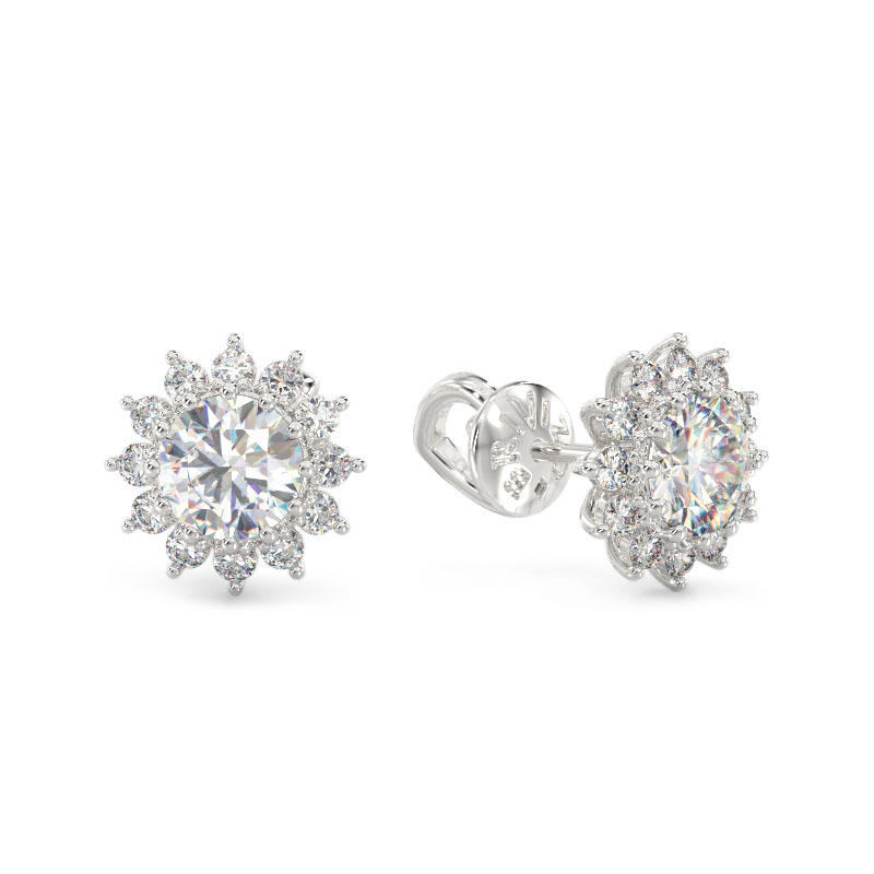 Small Snowflakes Earrings From White Gold