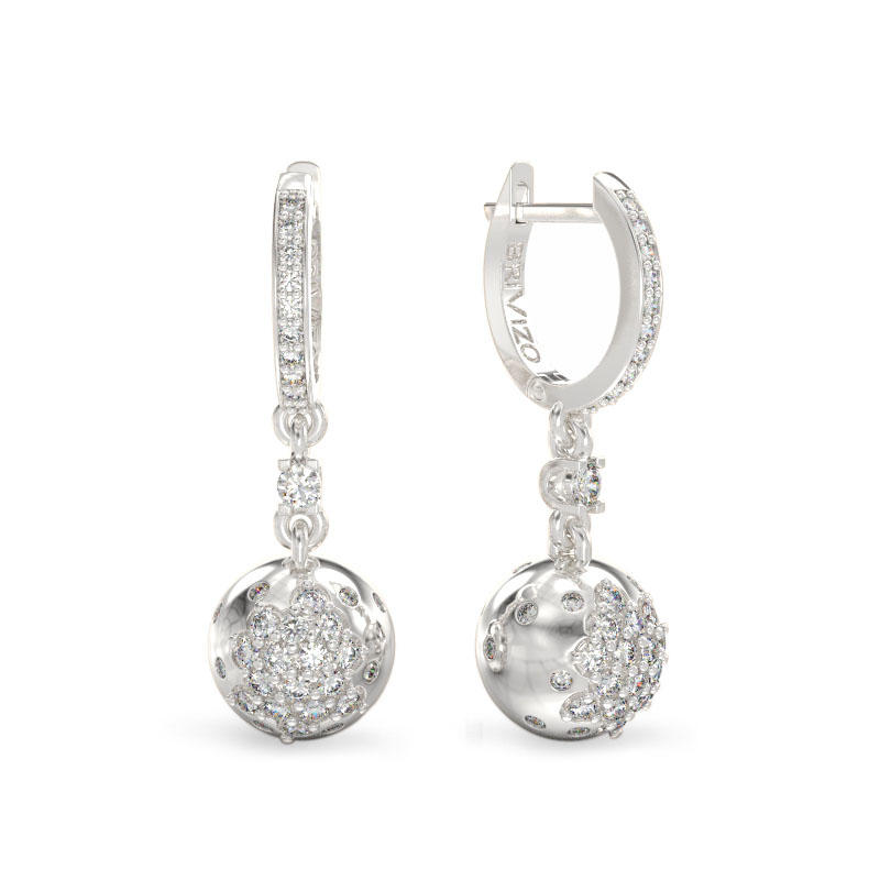 Sphere Earrings From White Gold