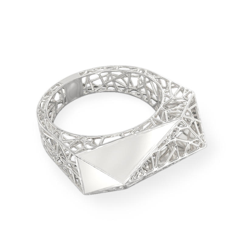 Stylish Spider Web White Gold Ring2