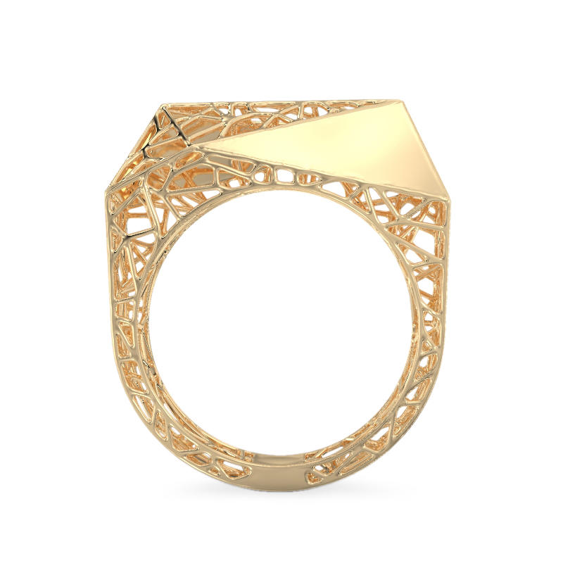 Stylish Spider Web Yellow Gold Ring3