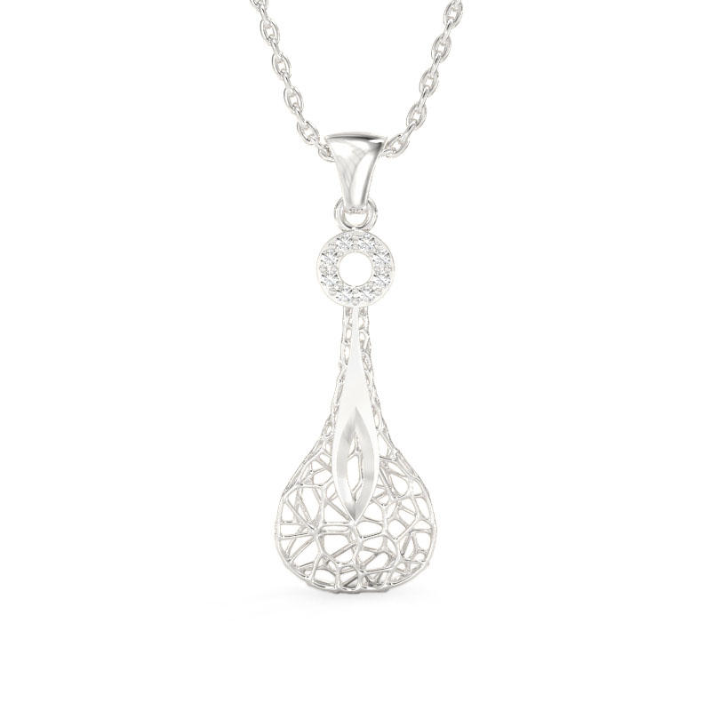 Transparent Drop White Gold Pendant