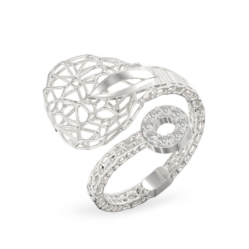 Transparent Drop White Gold Ring