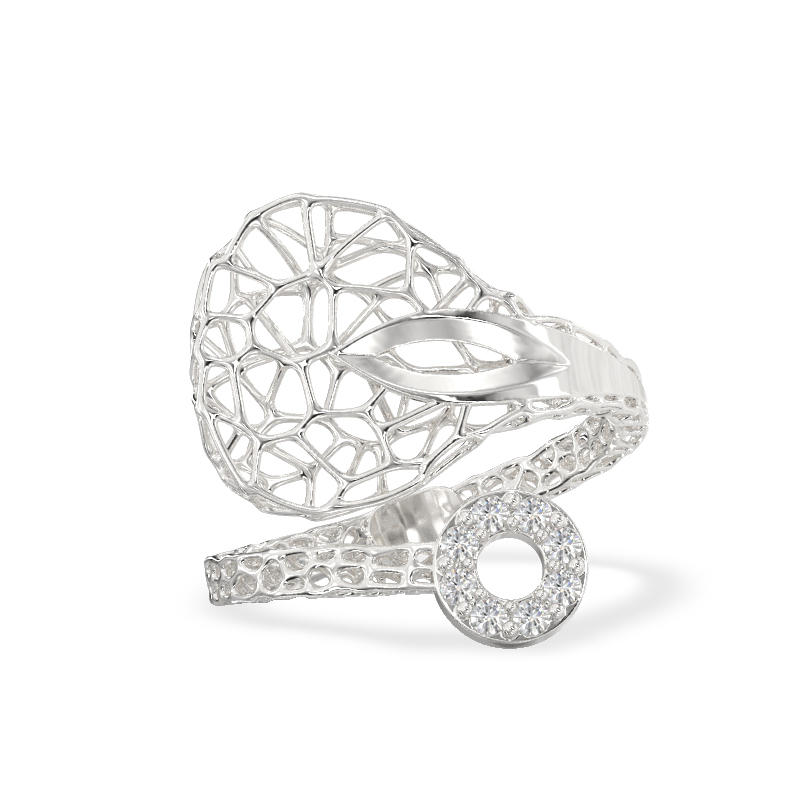 Transparent Drop White Gold Ring2