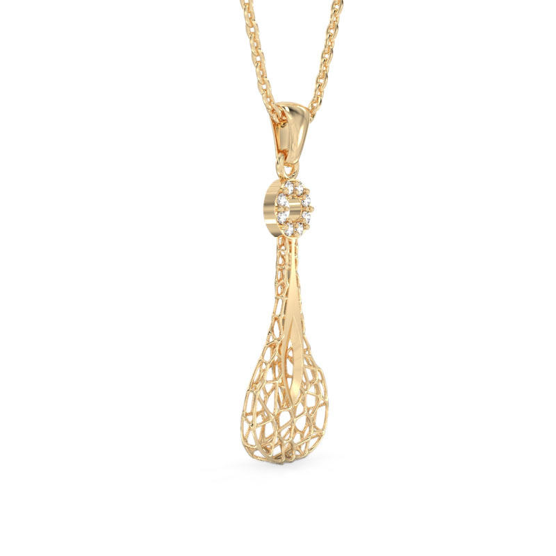 Transparent Drop Yellow Gold Pendant 2