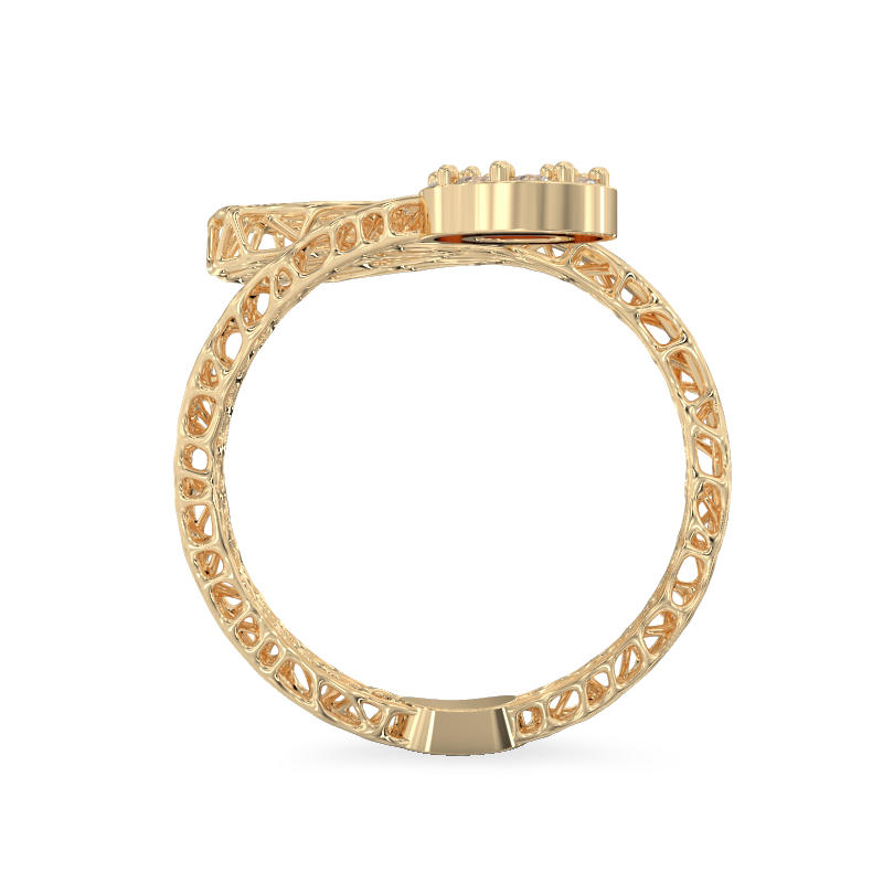 Transparent Drop Yellow Gold Ring3