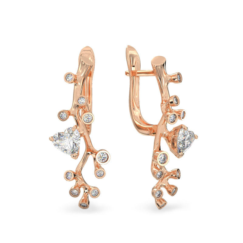 Tree Branch Earrings of Rose gold