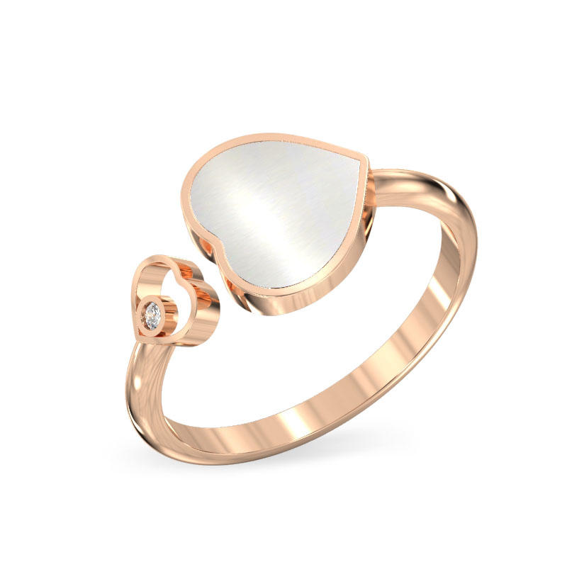 Two Hearts Rose Gold Solid Ring1