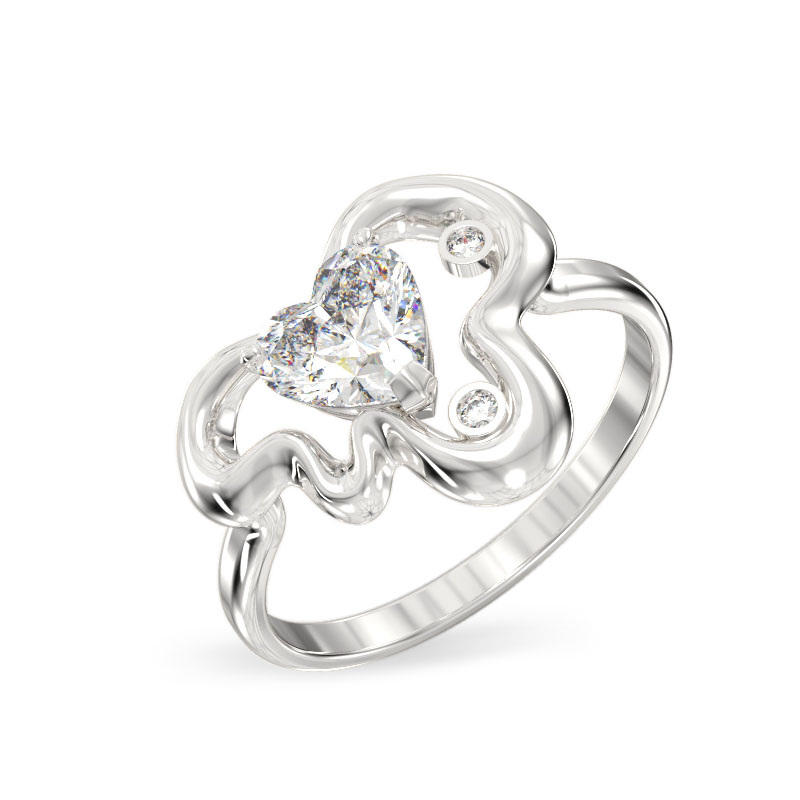 White Gold Leaf Ring