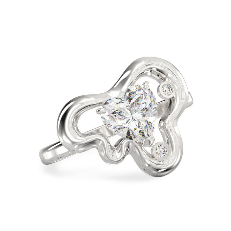 White Gold Leaf Ring2