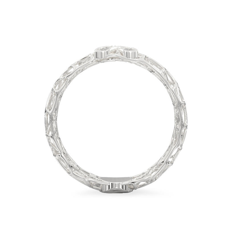 X Coral Ring From White Gold3