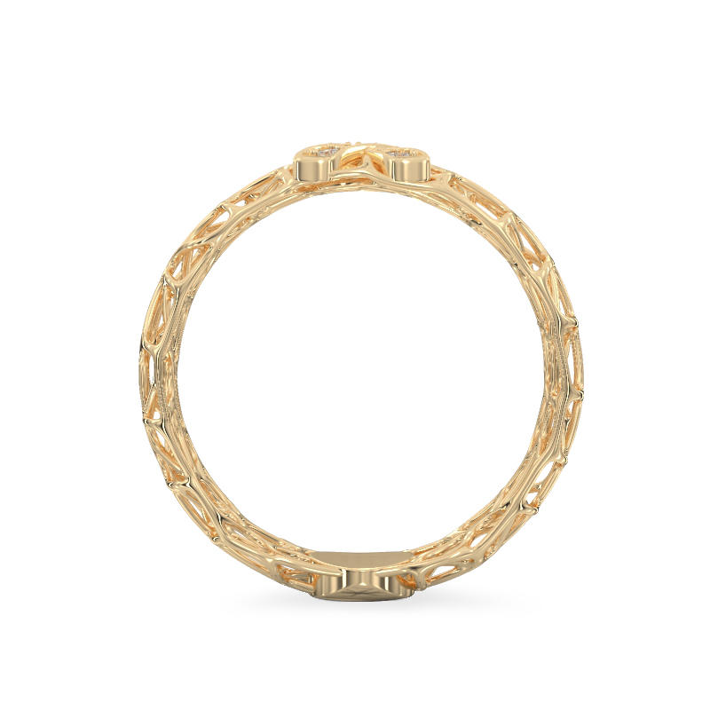 X Coral Ring From Yellow Gold3