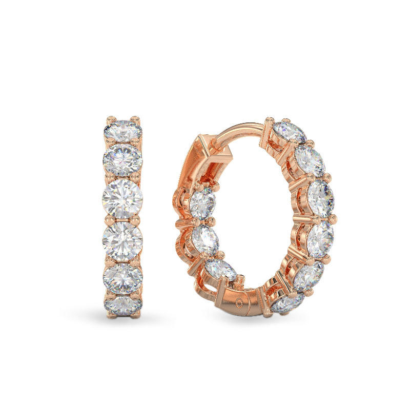 Zircon hoops from rose gold