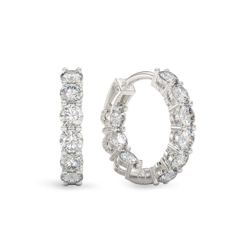 Zircon hoops from white gold