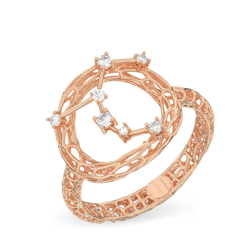 Clock Rose Gold Ring