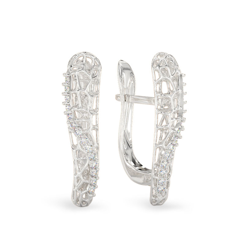 Coral Dream Earrings From White Gold