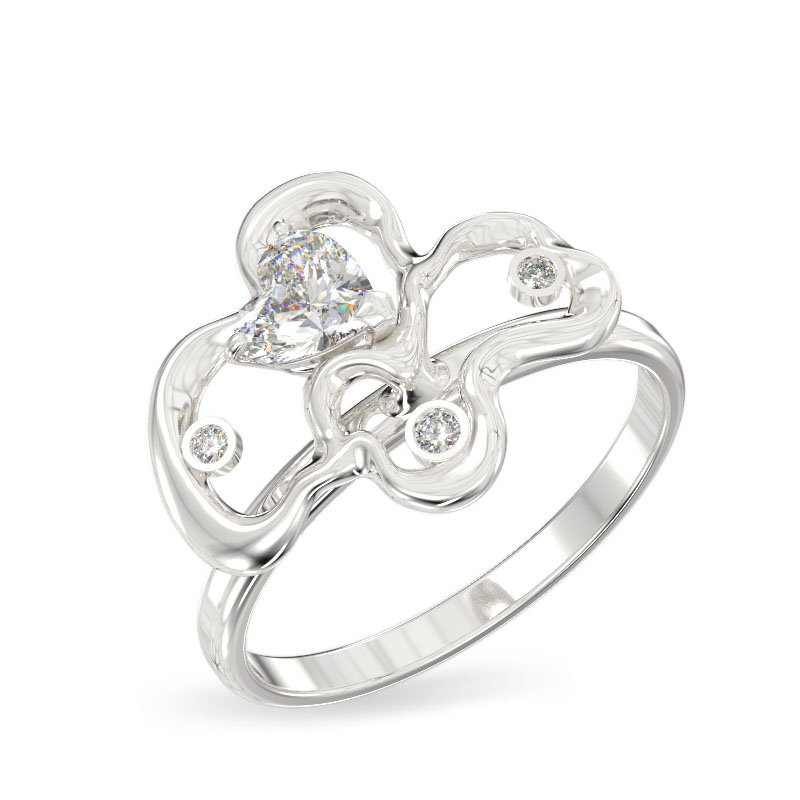 Corylus Shape White Gold Ring