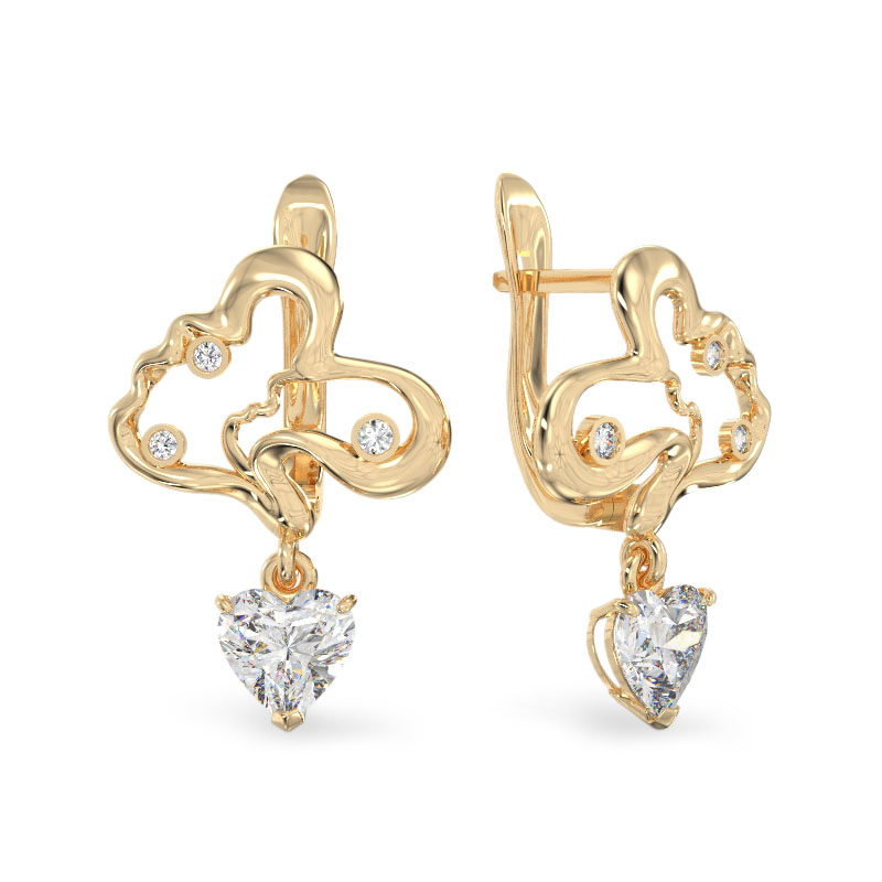 Corylus Shape Yellow Gold Earrings