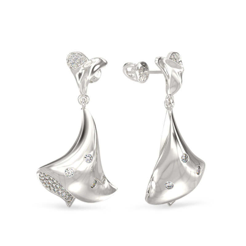 Dancing White Gold Earrings