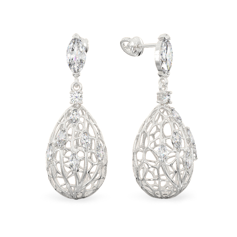 Dew Drop Earrings From White Gold